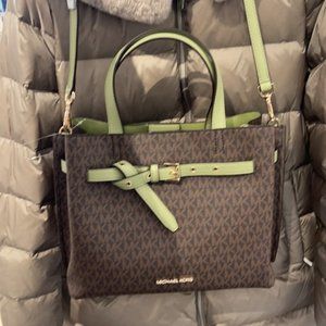 Michael Kors Emilia Large Satchel Light Sage